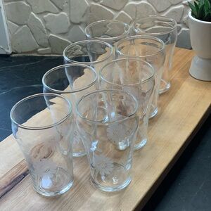 DOMINION | Set of 8 | Floral Printed 4 oz Juice Glasses